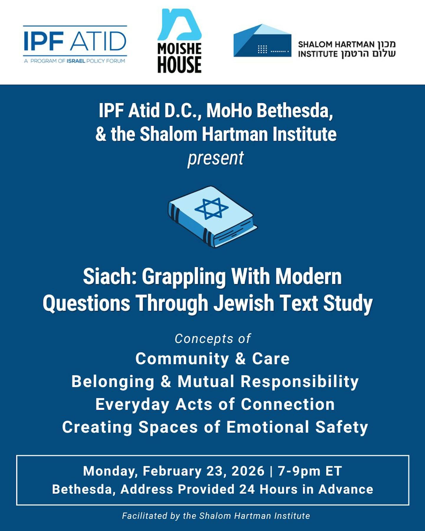 IPF x Moho Bethesda x Shalom Hartman